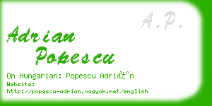 adrian popescu business card